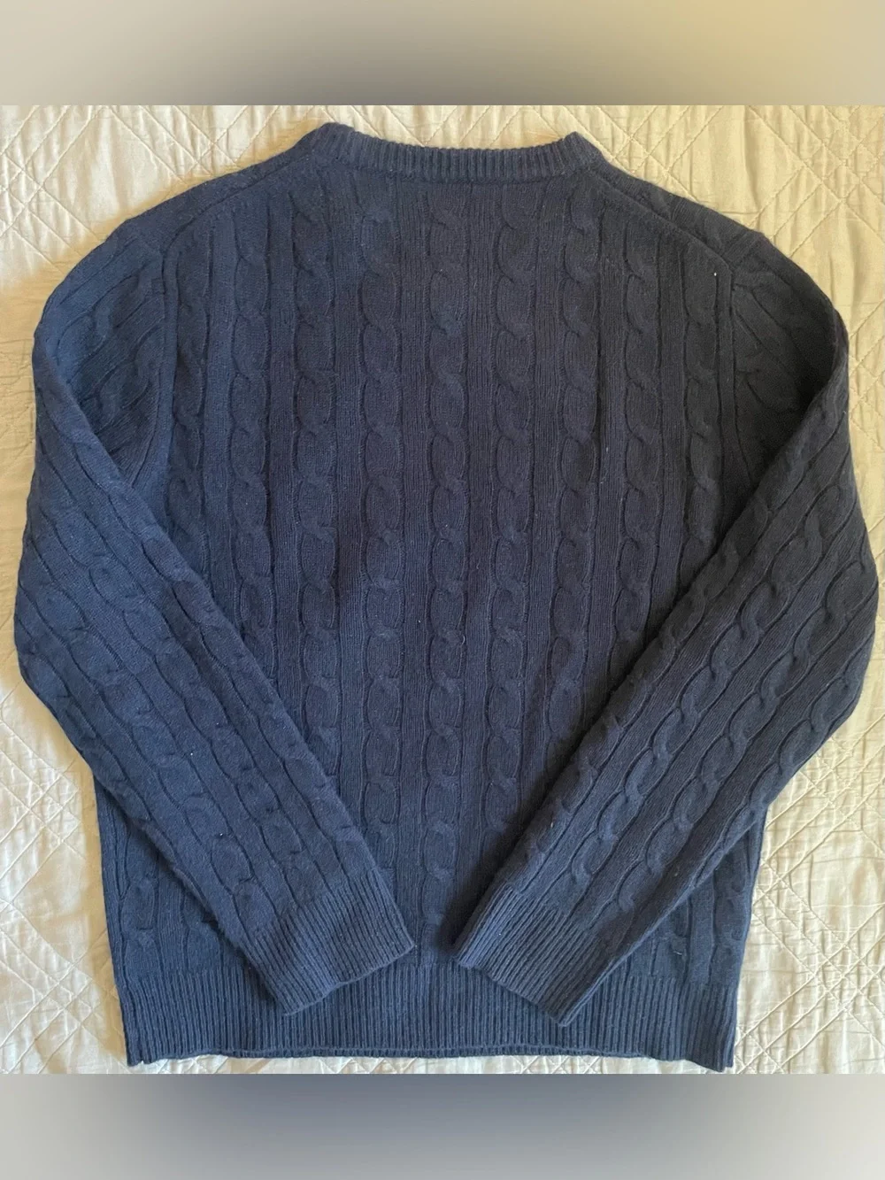J. CREW Cashmere cable-knit sweater in Navy Size M $298 AZ972 - Picture 9 of 9